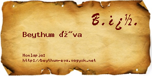 Beythum Éva névjegykártya